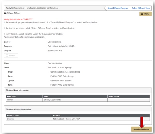 Verifying information is correct in final step