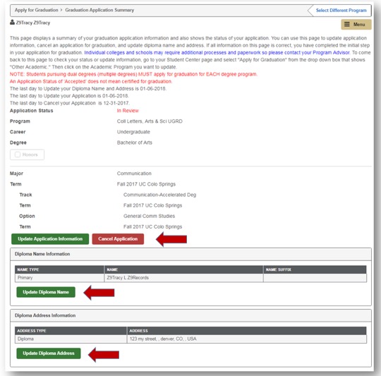 Confirmation screen where information can be further edited